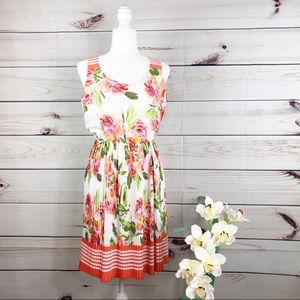 D52 Emma & Michele floral dress with pleated skirt
